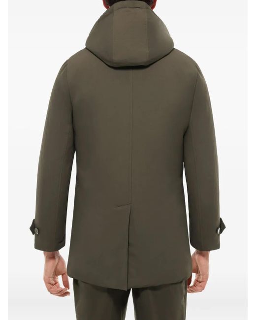 Fursac Green Hooded-Button Coat for men