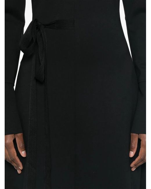 Aganovich Black Strap-Detail Maxi Dress