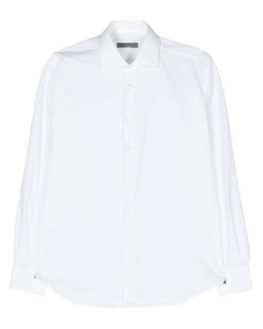 Corneliani White Spread-collar Poplin Shirt for men