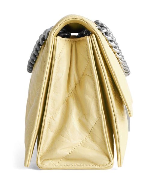 Balenciaga Metallic Small Crush Leather Shoulder Bag