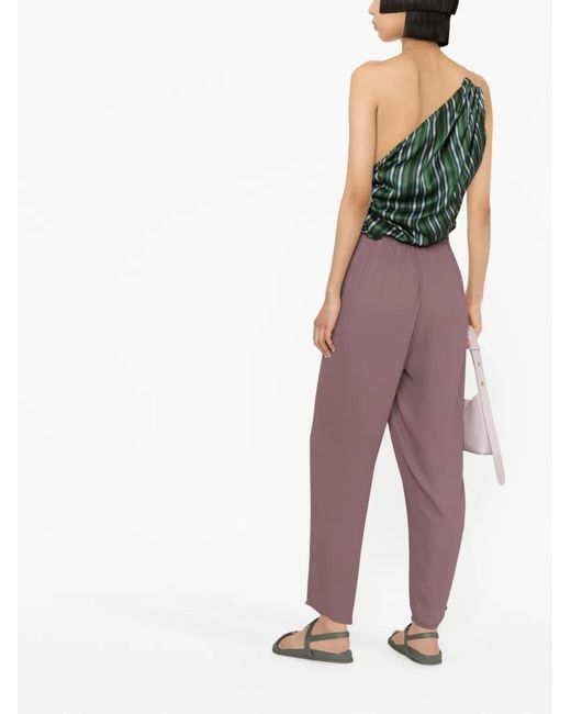 Gianluca Capannolo Purple Elasticated-Waistband Tapered Trousers