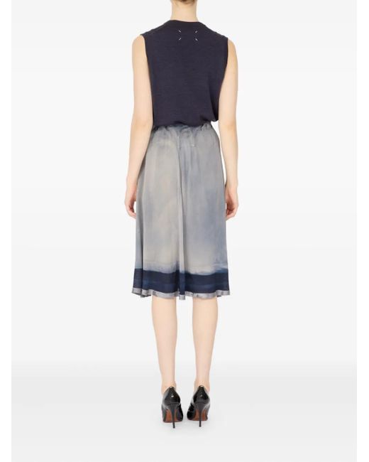 Maison Margiela Blue Printed Skirt