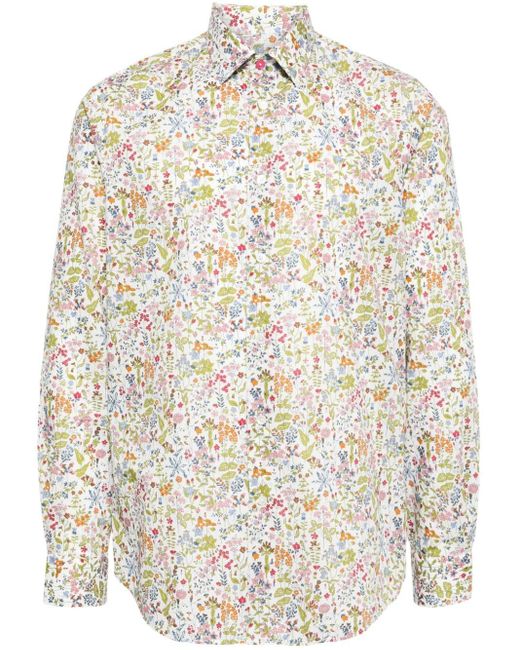 Paul Smith Overhemd Met Bloemenprint Van Biologisch Katoen in het White voor heren