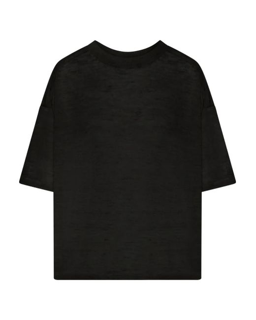 Camiseta con cuello redondo Roberto Collina de color Black