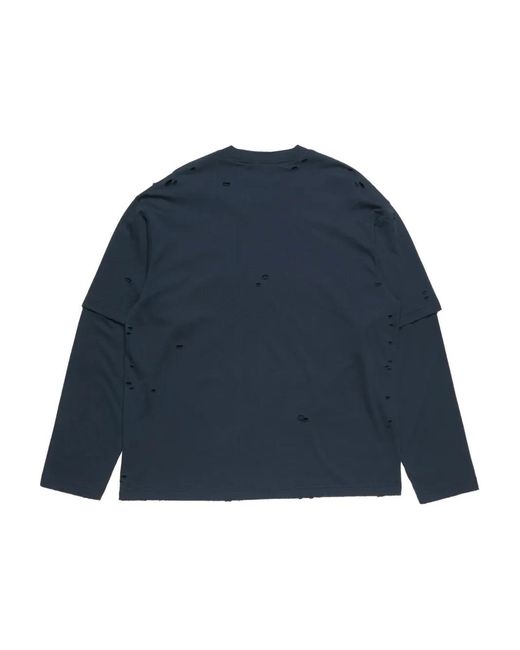 T-Shirt Superposé À Effet Usé Acne en coloris Blue