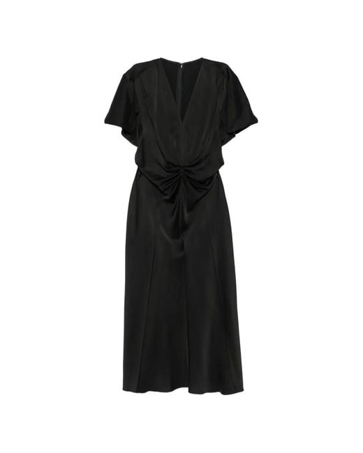 Victoria Beckham Black Eve Midi Dress