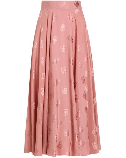 Dolce & Gabbana Dna Midi-Rok Met Monogram in het Pink