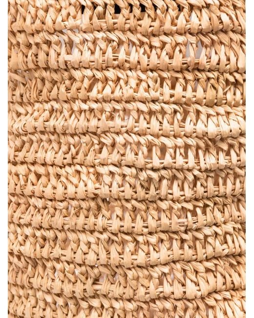 Sensi Studio White Interwoven-Straw Oversize Tote Bag