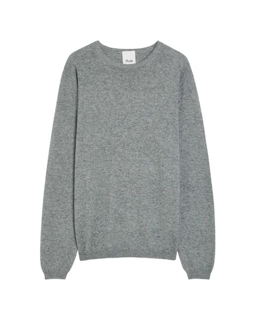 Allude Gray Fine-Knit Sweater for men