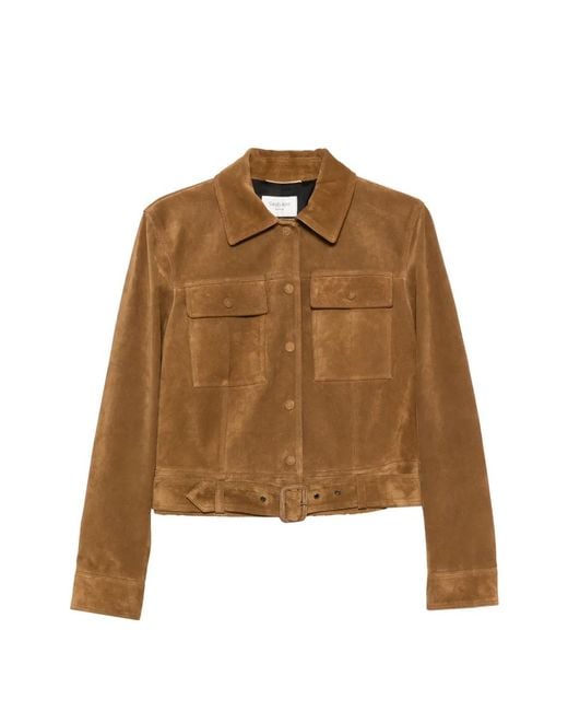 Saint Laurent Brown Belted-Waist Jacket