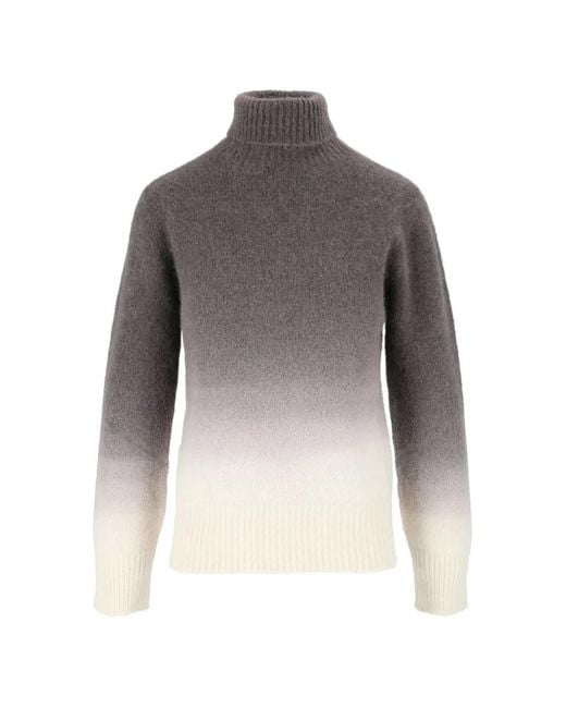 Kangra Gray Gradient Roll-Neck Knit