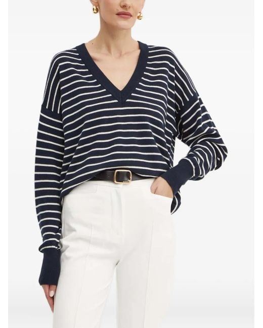 Maglione Con Scollo A V di Boss in Blue