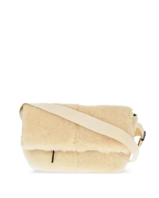 Jil Sander Natural Shearling Crossbody Bag