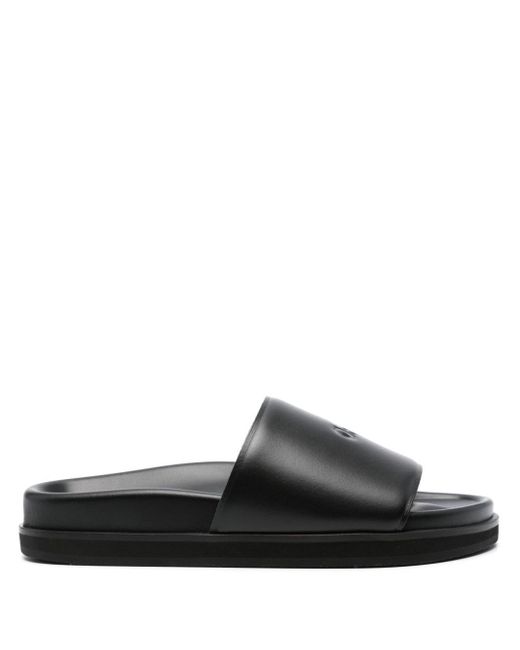 Sandales en cuir à logo embossé Off-White c/o Virgil Abloh en coloris Black