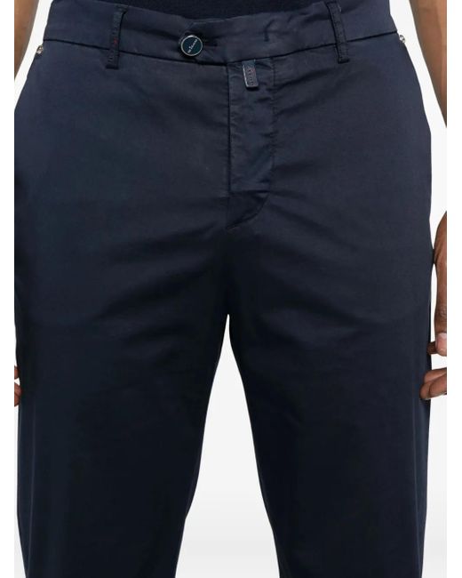 Kiton Blue Logo-Patch Chinos for men