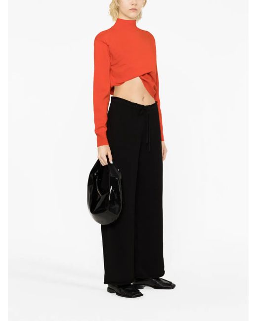 The Row Orange Callan Long-Sleeve Cashmere Top