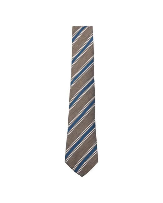 Canali White Striped Tie for men