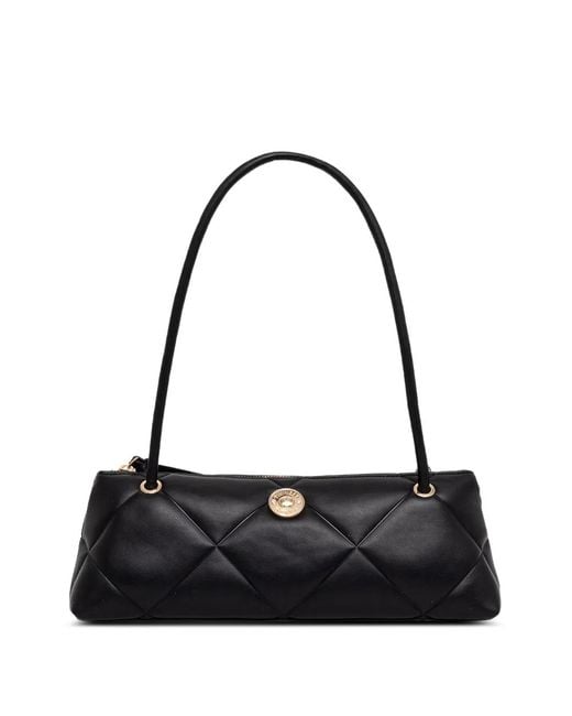 Twinset Black Quilted Bowler Bag With Logo