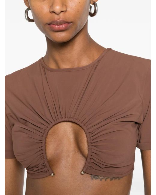 Christopher Esber Brown U-Prong Ruched Top