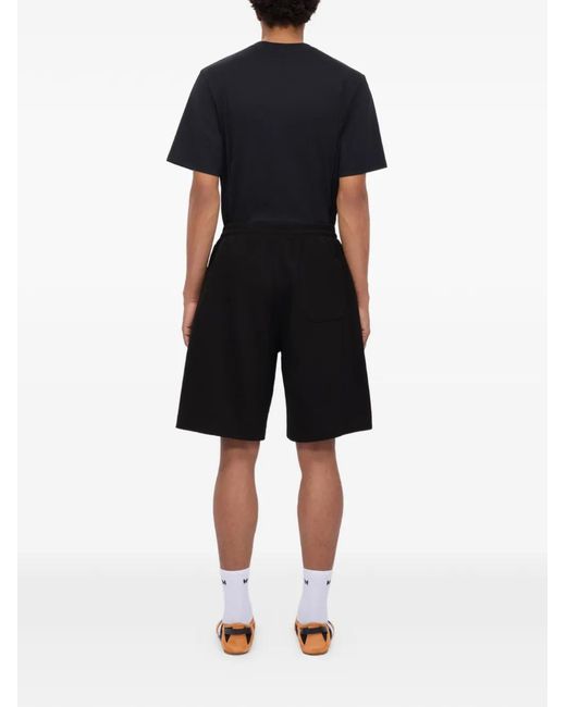 MSGM Black Drawstring Logo-Detail Shorts for men