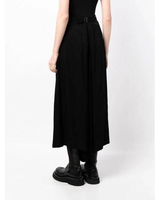 Yohji Yamamoto Black Pleat-Detailing Zip-Fastening Cropped Trousers