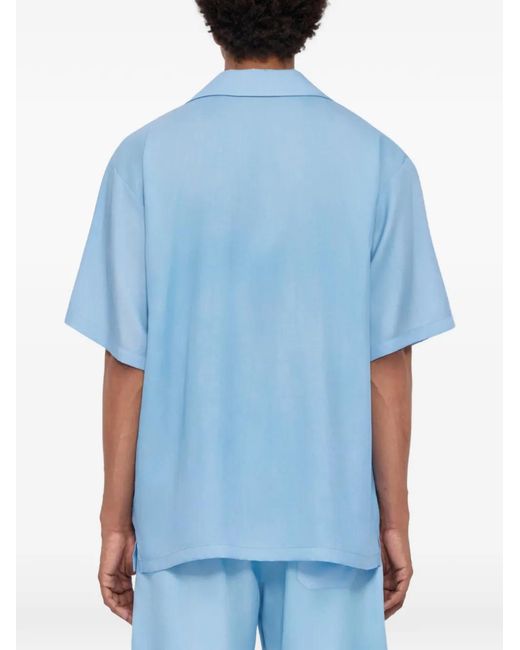 MSGM Blue Chemise À Poche Poitrine for men