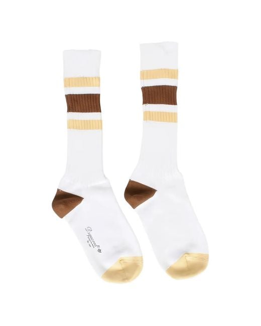 DSquared² White Logo-Print Striped Socks for men