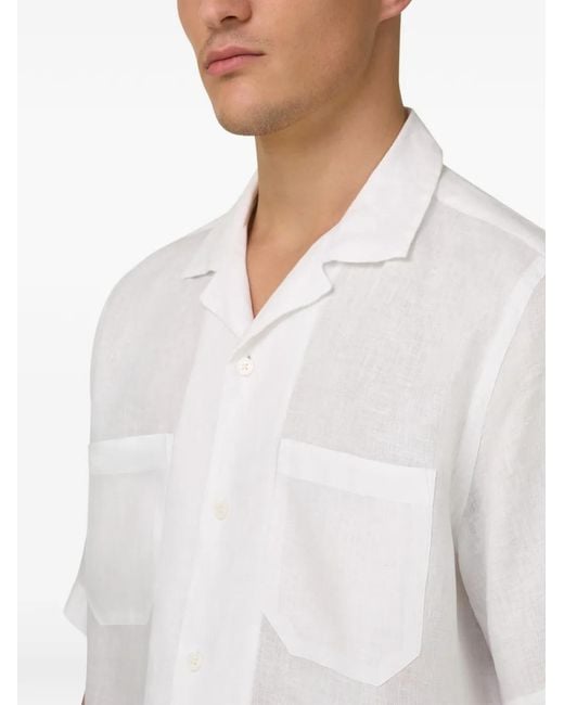 Boggi White Regular Fit Linen Shirt for men