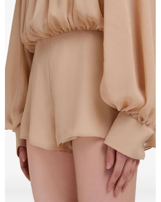 Marni Natural Puff-Sleeve Gathered Jumpsuit