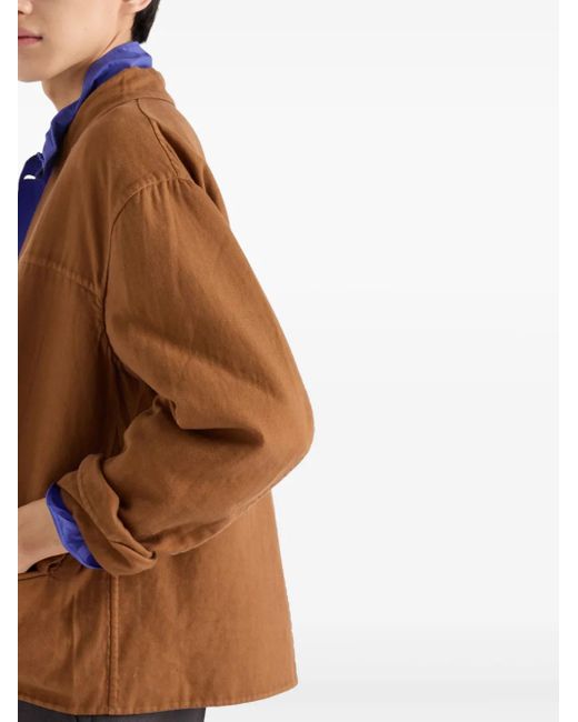 Prada Brown Single-Breasted Cotton Jacket for men