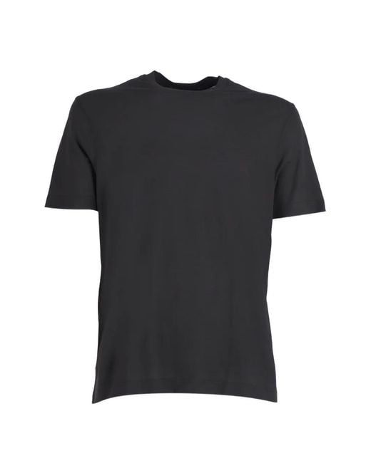 FILIPPO DE LAURENTIIS Black Crepe-Knit T-Shirt for men