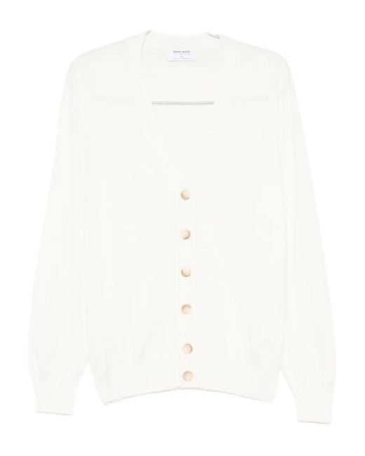 Gran Sasso White Virgin-Wool Cardigan for men