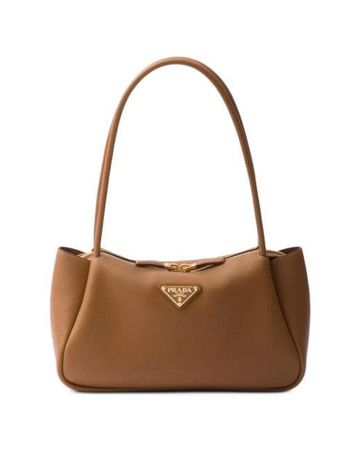 Borsa Tote Darling Media di Prada in Brown