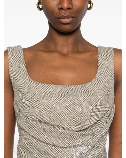 GIUSEPPE DI MORABITO チェック コルセットトップ Gray