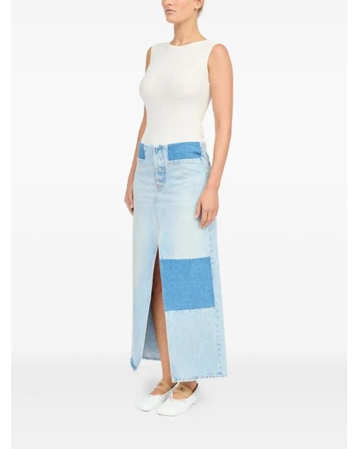 MM6 by Maison Margiela Blue Patchwork Denim Skirt