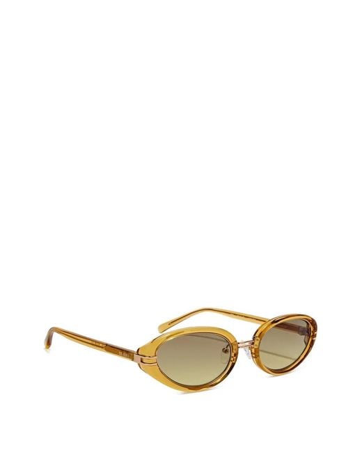 The Attico Metallic Oval-Frame Sunglasses