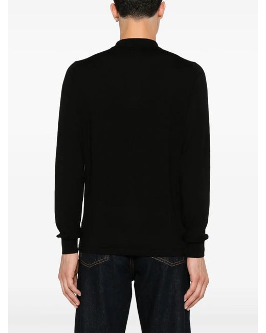 Aspesi Black Wool Polo Shirt for men