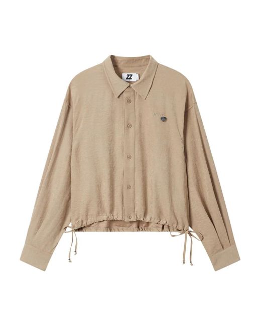 Izzue Natural Drawstring-Cinched Shirt