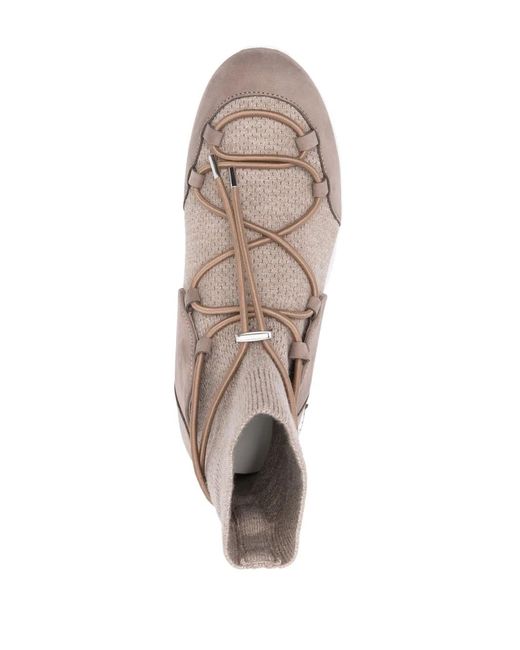 Peserico Brown Suede-Panelled Toggle Sneakers