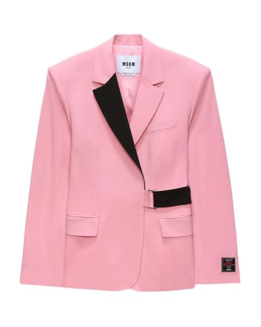 MSGM Belted Blazer Pink