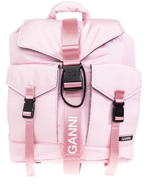 Ganni Backpack With Logo in Pink | Lyst UK Ganni Backpack With Logo in Pink | Lyst UK