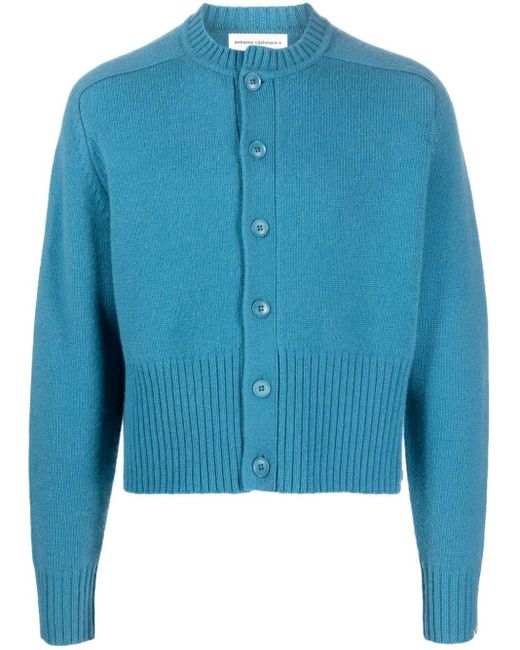 Extreme Cashmere Ribbed-knit Cashmere Cardigan in Blue | Lyst