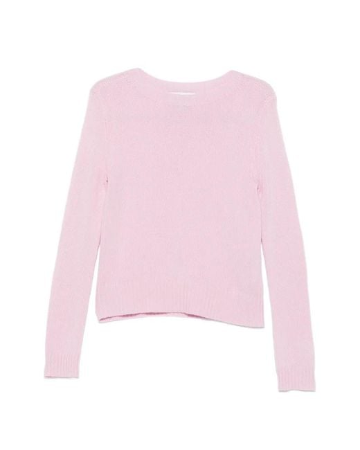 Bompard Pink Cashmere Crew-Neck Sweater