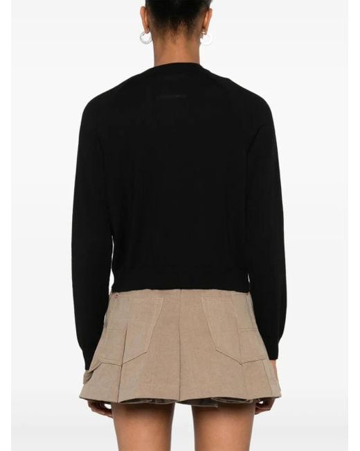 Moschino Black Crew-Neck Cardigan