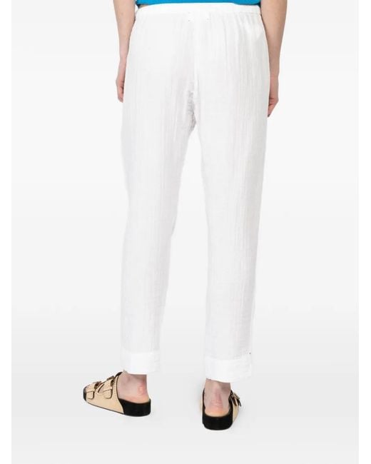 Xirena White Drawstring Textured Trousers
