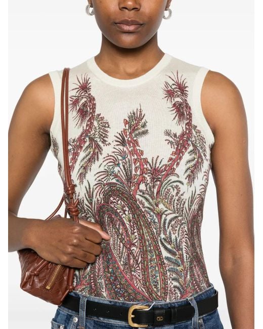 Etro Natural Paisley-Print Top