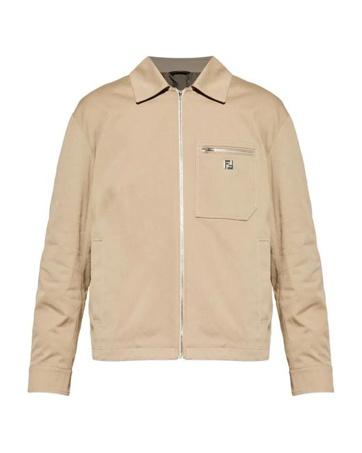 Fendi Natural 'Ff Metal' Blouson for men