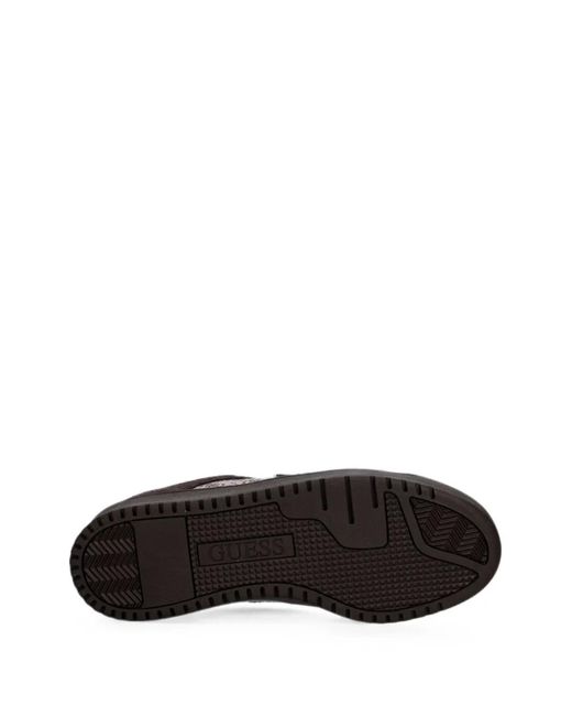 Guess Brown Logo-Print Suede-Panelled Sneakers