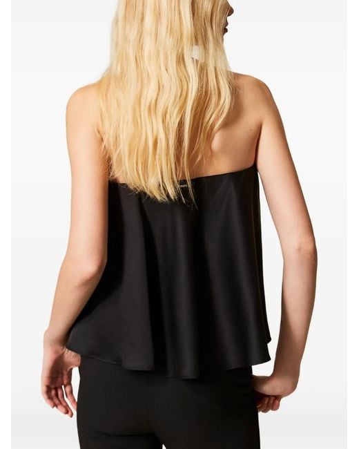 Twinset Black Satin Bustier Top