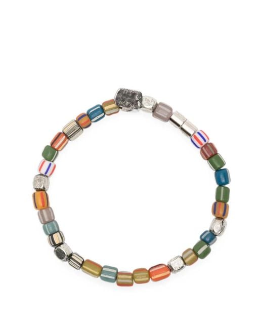 Paul Smith Metallic Beaded Pendant Bracelet for men